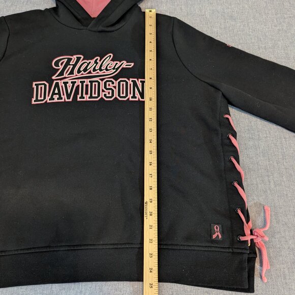 Harley Davidson Women's Black and Pink Pullover Hoodie - Picture 11 of 14